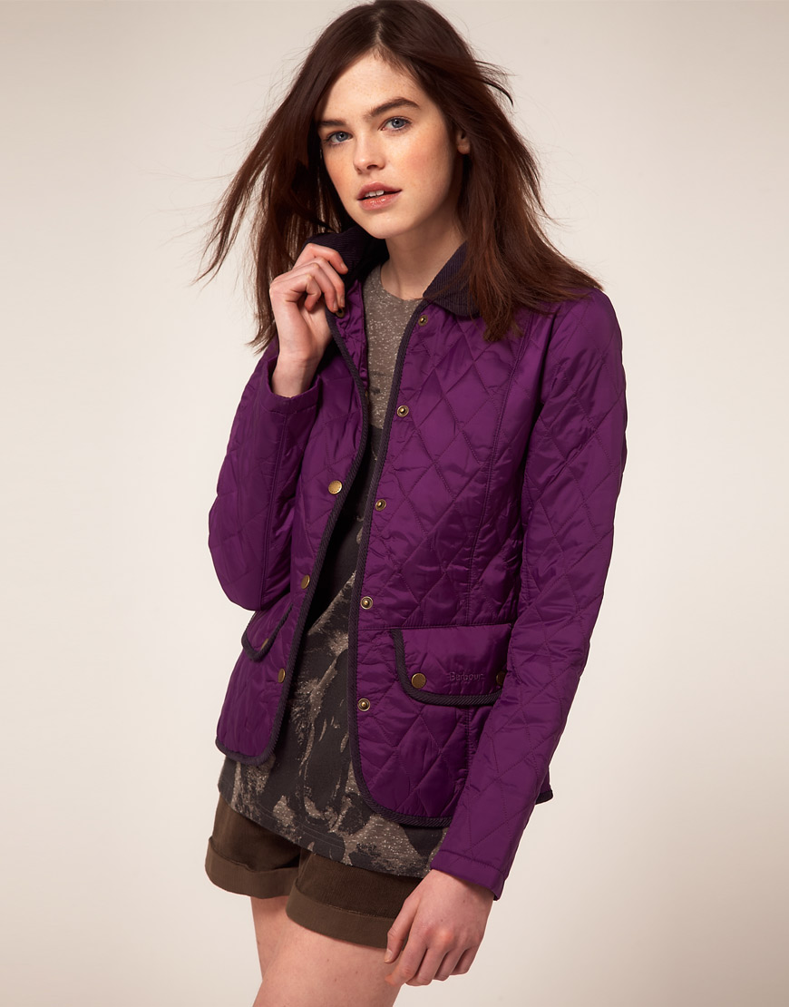 purple barbour coat